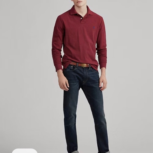 Polo Ralph Lauren Men’s Classic Fit Long-Sleeve Wine Maroon Polo Size Small NWT - Picture 2 of 10
